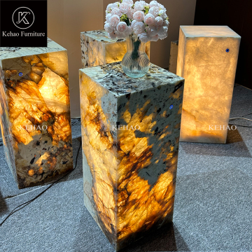 Luxury Designer Natural Patagonia Marble Floor Lamp for Living Room