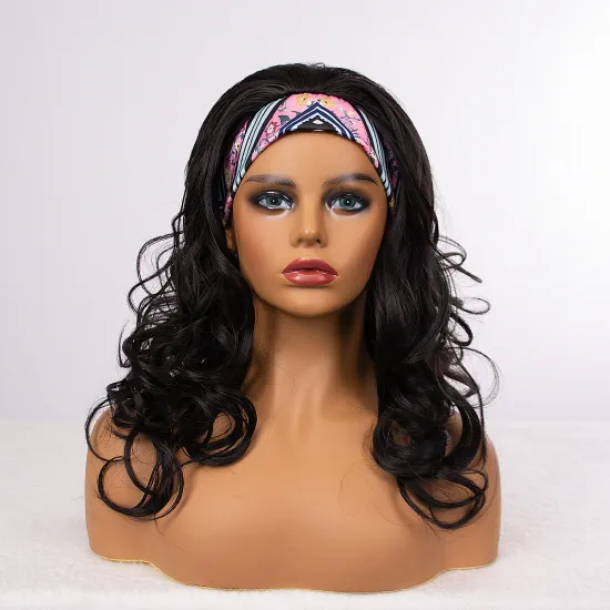 Wholesale Long  Wavy Headband Wig for Black Women Loose Wave Wig Synthetic wigs for Women