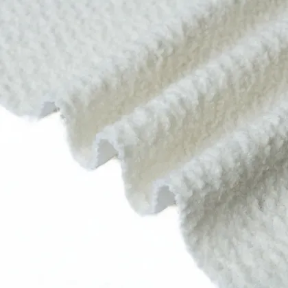 Pure White Wool Polyester Blend Fabric