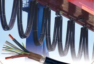 Flexible Drum-reeling Flat Crane Cable , Copper Strand 450 / 750v 4 X 10c
