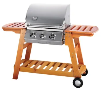 GAS BBQ GRILLS WITH 3 BURNERS AND WHEELS