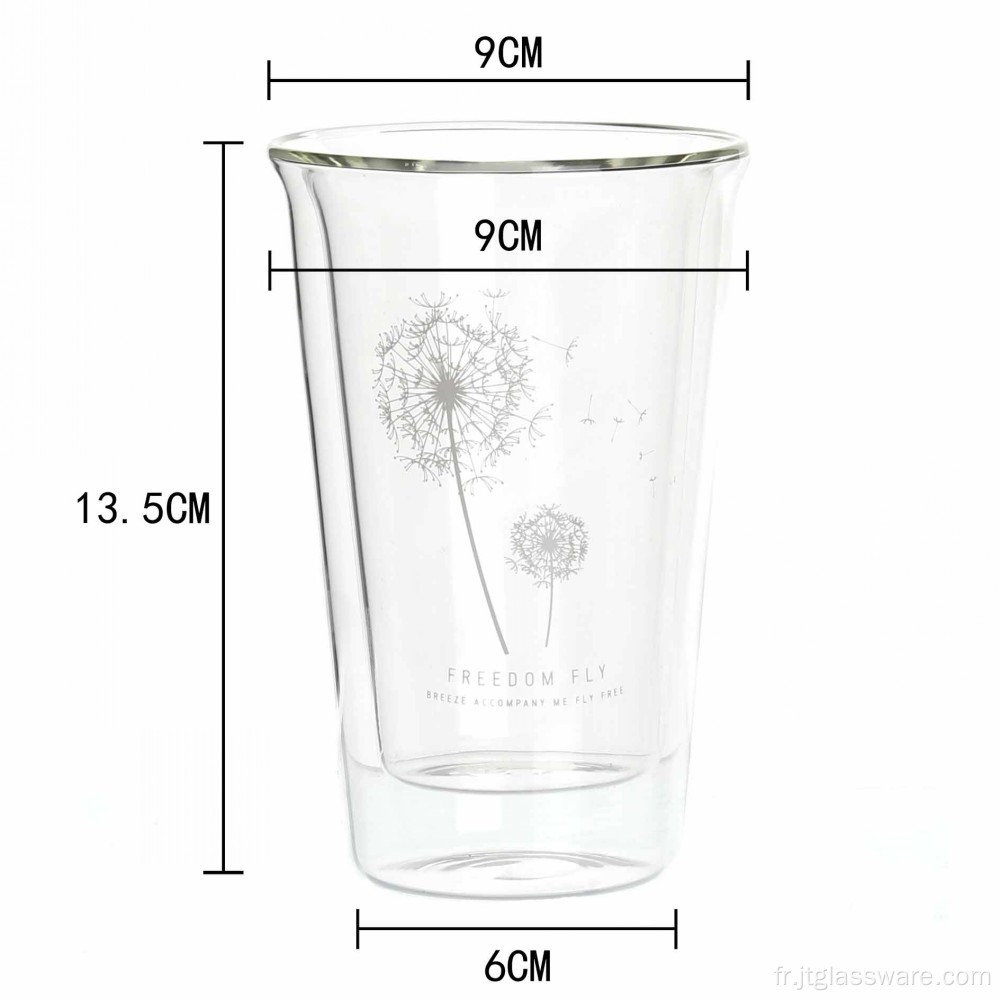 Tasses en verre double 450 ml 300 ml