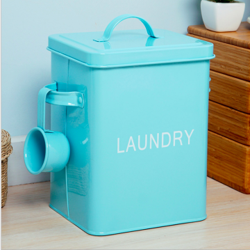 Steel Container Storage Box for Laundry Powder with Scoop
