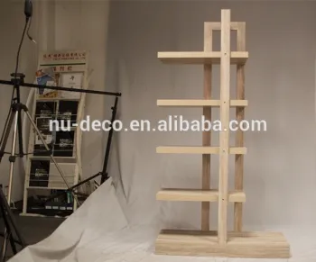 Wooden hollow board 5-layer book shelf