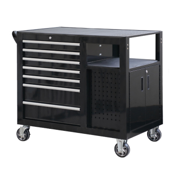 Black Gloss Drawer Workstation Roller Cabinet 720mm Deep