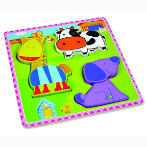 Wooden Puzzle Toy for Baby with Zoo Animals (80631-4)