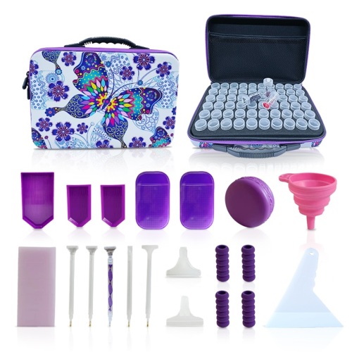 60 Flaschen Diamantmalerei Purple Accessoires Aufbewahrungsbox