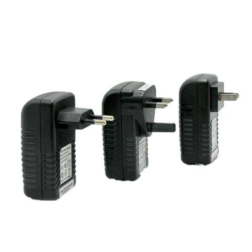 Adaptador de corriente negro de 48v para montaje en pared poe