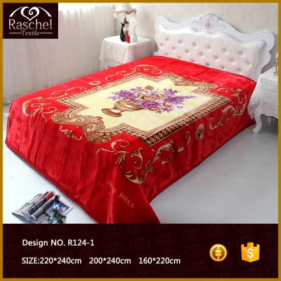 OT 1 ply Korean Style Soft Qulaity Royal 1 Side Embossed raschel blanket