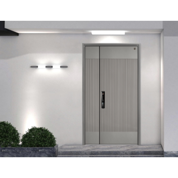 Svislé tyče šedé zrno Elegantní vstupní dveře hliníku