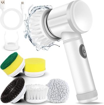 Cordless Electric Spin Scrubber: 5-in-1 Portable Handheld Cleaning Brush