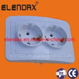 European Style Flush Mounted Double Shuck Socket Outlet (F2210)