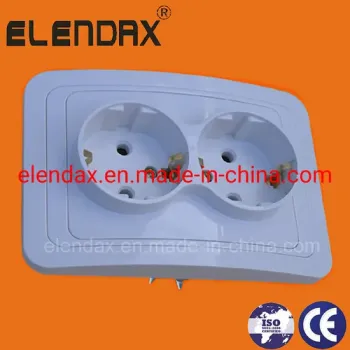 European Style Flush Mounted Double Shuck Socket Outlet (F2210)