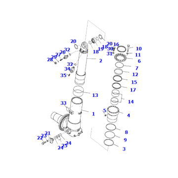 Mining truck HJD785-7 hydraulic cylinder piston rod 561-50-8A131