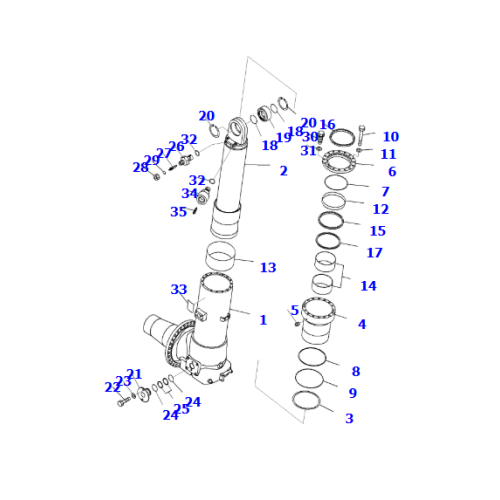 Mining truck HJD785-7 hydraulic cylinder piston rod 561-50-8A131