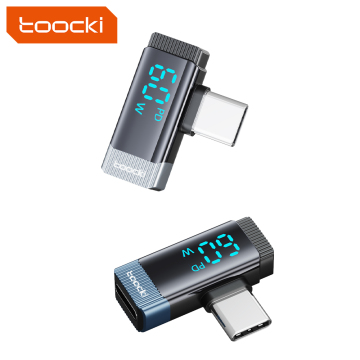 Toocki 90 Degree Elbow OTG L Port Adapter Card 60W with Digital Display