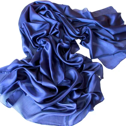 Seta Habutay Scarf in Cobalt Color