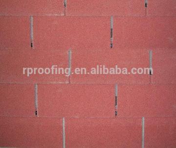 Red 3-tab asphalt roof shingle