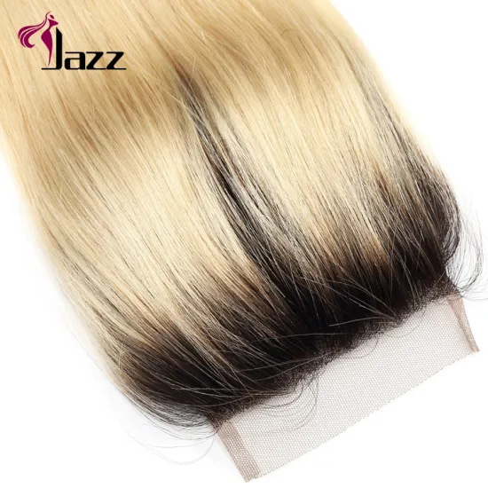 150% density Malaysian curly hair ombre silk base closure