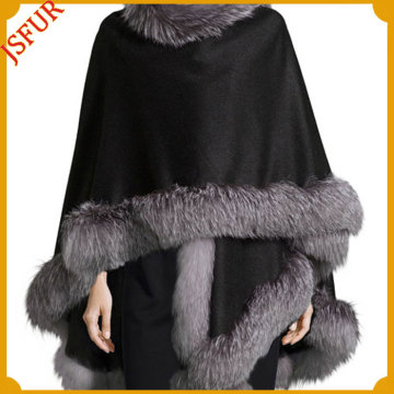 2016 Newest Women Shawl Genuine Fox Fur Waffle Fur Robe