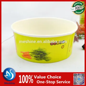 Paper disposable salad bowl with lid