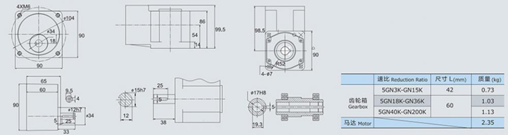 Reversible Gear Motor 40w