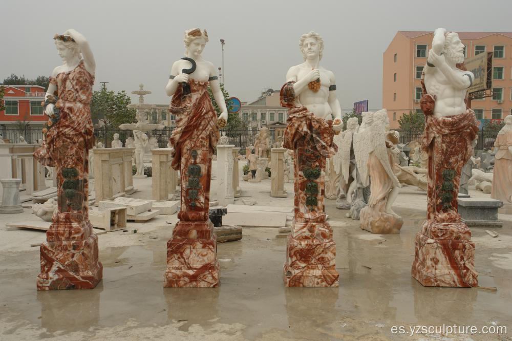 Mármol mezclado Cuatro estatuas de la estación