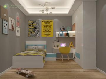 Customizing Blue and Glossy White Kid's Room