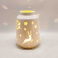 Lanterna decorativa LED de cerâmica esculpida oca