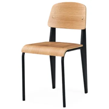 Industrial Black Metal Legs Plywood Cafe Restaurant Dining Chairs