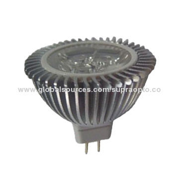 GU10 LED Spot Light with Silver White Shell, 3W Power Consumption and 45 Degrees, Beam Angle