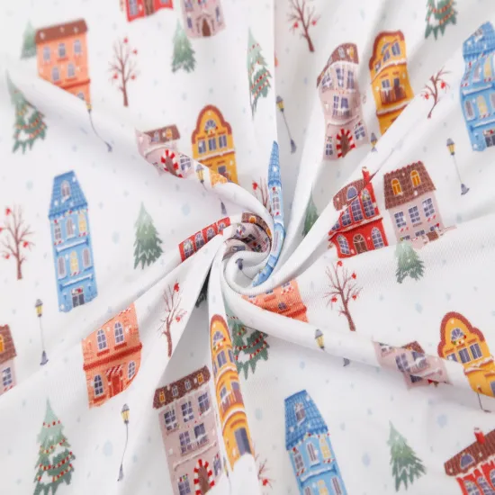 Custom No MOQ Digital Print Bamboo Spandex Elastic Fabric Design