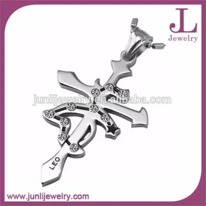 Junli Jewelry Fashion Cross Pendant Stainless Steel Silver Taurus Pendant
