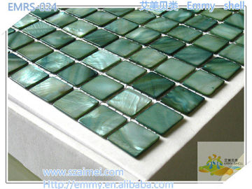 2013 new design dyed green China freshwater mother of peal river shell mosaic wall tile