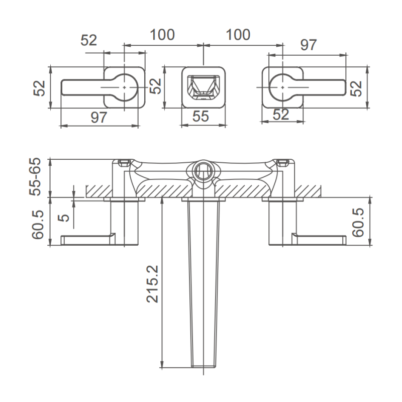 Double lever basin mixer