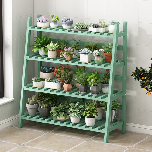 حامل نبات الخيزران متعدد الطبقات مع مساحة تخزين