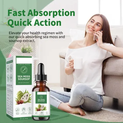 OEM 10 in 1 Sea Moss Soursop Liquid Drops for Immune Support Detox Antioxidant Digestive Health