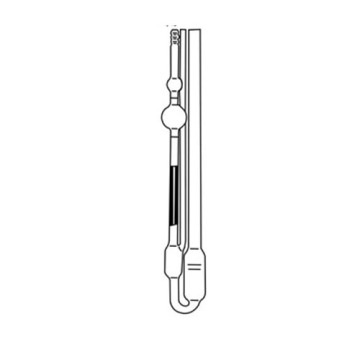 1834A Modelo DIN UBBELOHDE Capilar viscosímetro - ISO3105, DIN 51562 Parte 1, BS 188, NFT 60-100 (longitud de 290 mm)