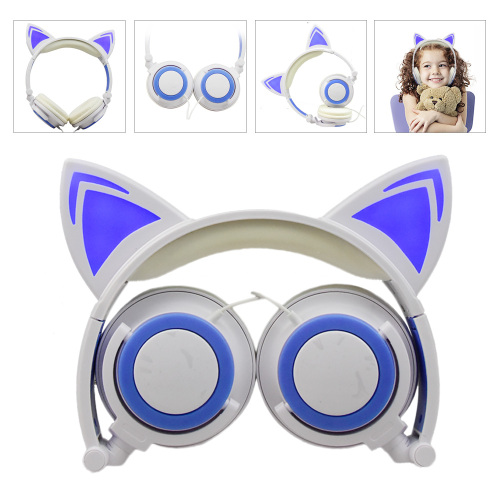 Cuffie stereo per musica cablate con orecchie di gatto popolari