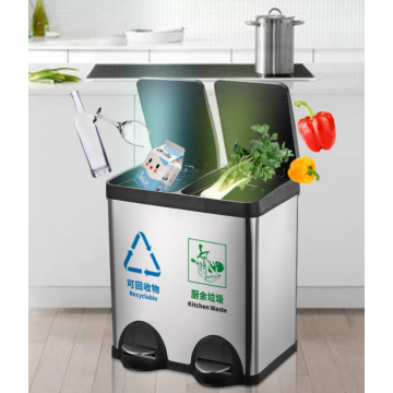 Foot-operated Integrated Sorting Trash Can