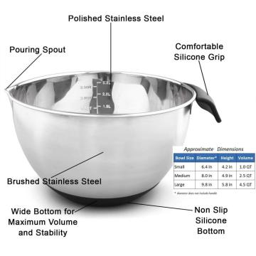 Stainless Steel Mixing Bowl Set with Handles