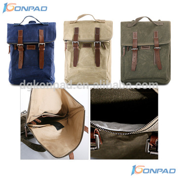 Fashion leather canvas backpack with comfort design
