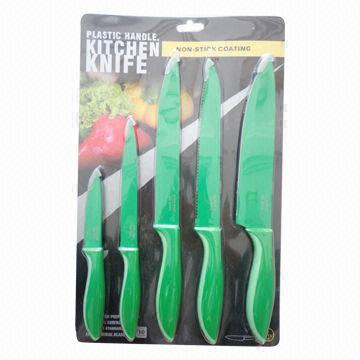 Non-stick Coating Knife Set with Colorful Handle, Available in Various Sizes