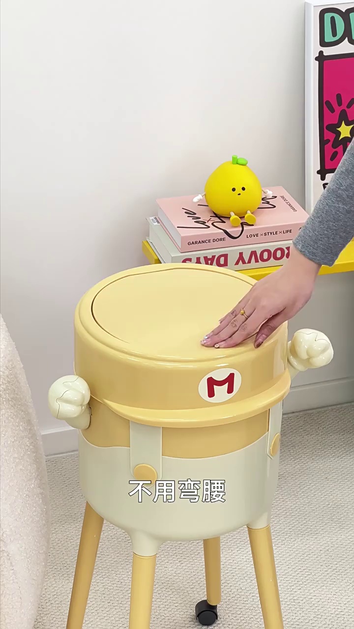 Luxury High-End Rolling Trash Can Large Capacity