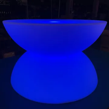 Outdoor LED Shining Round Double Table for bar