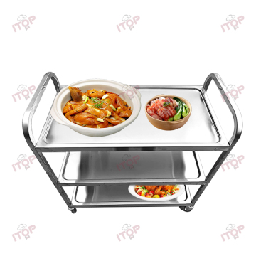 3-Tier Heavy Duty Stainless Steel Dining Cart for Hotels and Restaurants