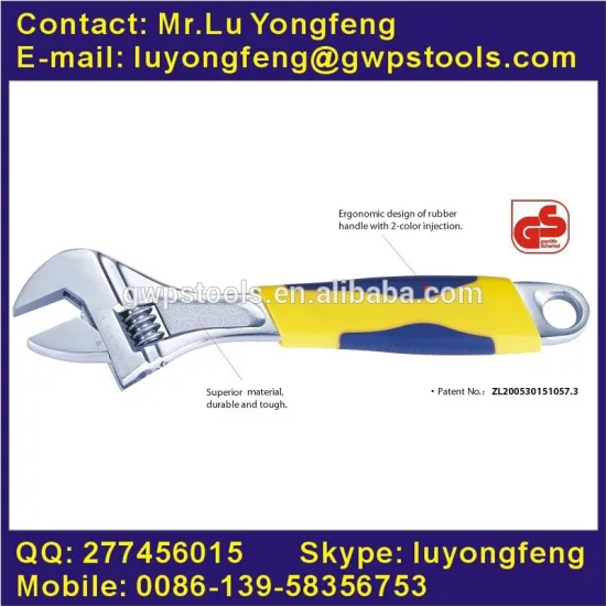 Adjustable Wrench with 2-Color Rubber Handle