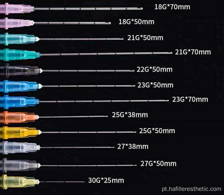 27g-50mm Micro-cânula de ponta contundente para injeções de preenchimento