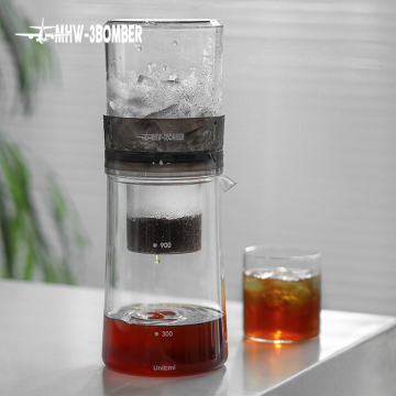 MHW-3BOMBER 2-4 Cup Cold Brew Coffee Maker, 600ml Iced Coffee Pot with Filter Papers and Fine Filters