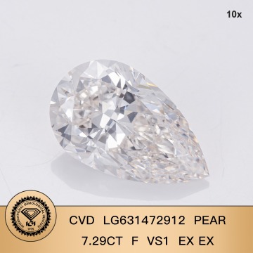 CVD သစ်တော်သီးဖြတ်စိန် 7.29ct FRS1 အလွန်အစွမ်းထက်တဲ့ပိုလန်